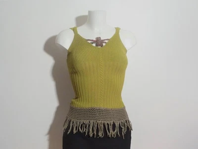 🌼 Top/ Tee Shirt Vert à Bretelles et Boutons dans Dos- Taille M- Save The Queen - Photo 1/4