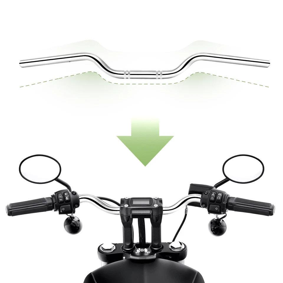 For Yamaha VMAX 1200 1700 1" 25mm Motorcycle Handlebars Tracker Drag Bars Chrome - Image 3 of 4