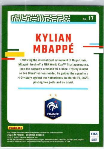 2023-24 Donruss #17 Kylian Mbappé Diamond - Picture 2 of 2
