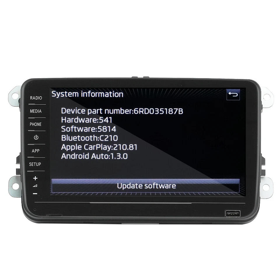 Green light For Skoda 8" NONAME RCD330 RCD880 PRO Car Radio Carplay Android Auto - Image 4 of 4