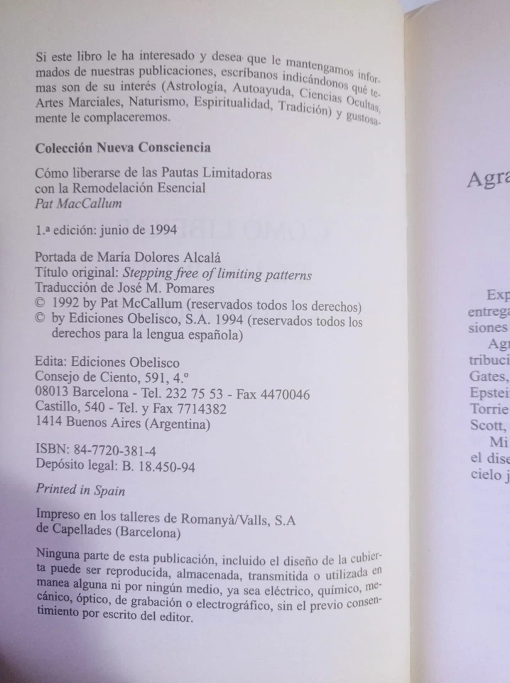 COMO LIBERARSE DE PAUTAS LIMITADORAS. PAT MC CALLUM, JOSE MARIA POMARES - Imagen 3 de 4