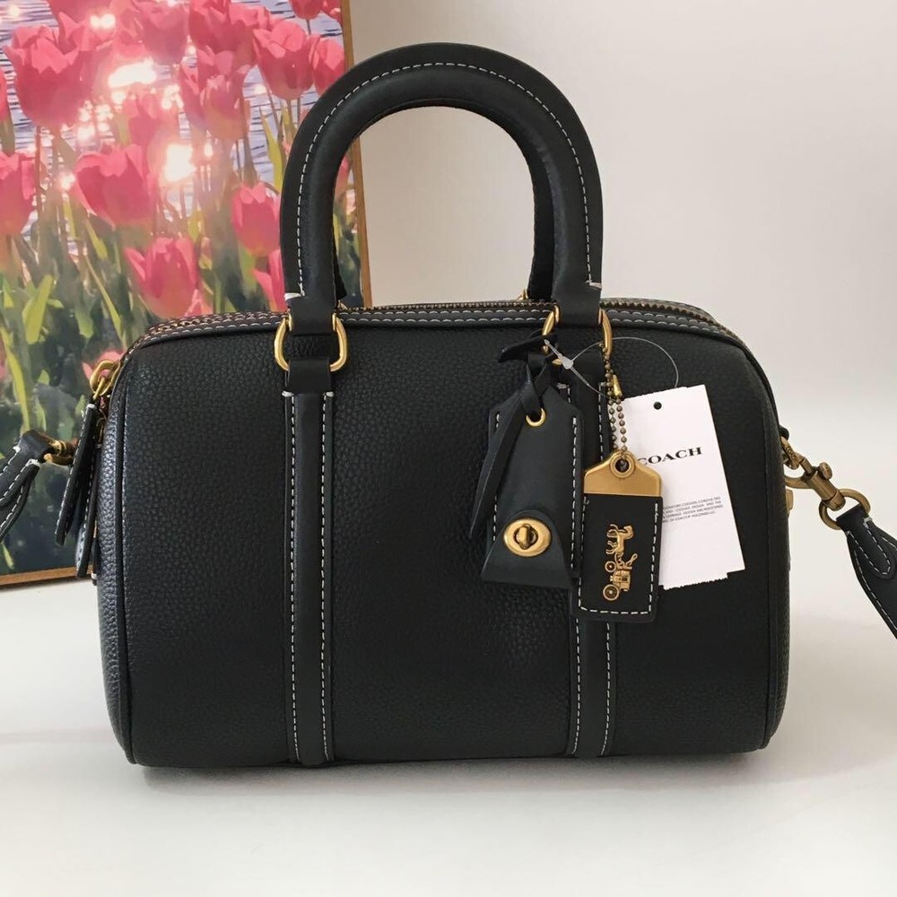 COACH  Ruby Satchel 25 Color Block  Handbag Shoulder Bag Black C8530 Outlet NEW