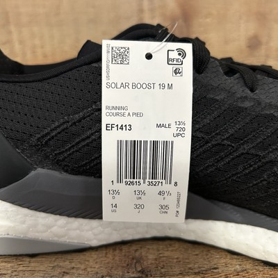 Size 14 - adidas Solar Boost 19 Core Black Carbon for sale online 