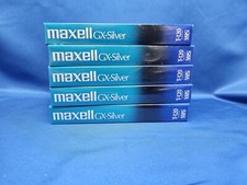 Maxell GX Silver VHS Cassette High Quality T-120 6 Hour 6 Pack Each Sealed