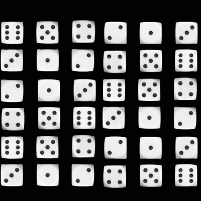 Warhammer Dice x36 40k Age of Sigmar White Opaque Games Workshop