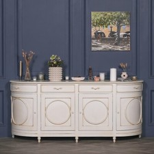 Aged Ivory Painted Mahogany Sideboard