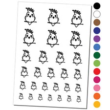Precious Kawaii Chibi Sulphur-Crested Cockatoo Temporary Tattoo Set