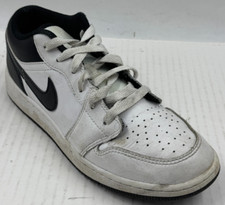 Nike Air Jordan 1 Low Sneakers Youth6 White Black Athletic Shoes 553560-132