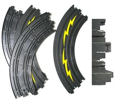 4pc TOMY AFX HO Slot Car 1/4 9" CURVE Slalom Track 3349 Yel NewOldStock AW too