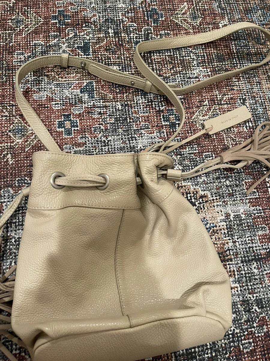 American Eagle leather bucket bag grey Made In Italy