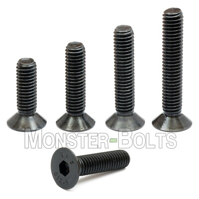 #ad M3 Flat Head Socket Cap Screws 12.9 Steel w Black Oxide DIN 7991 0.50 Coarse $6.86