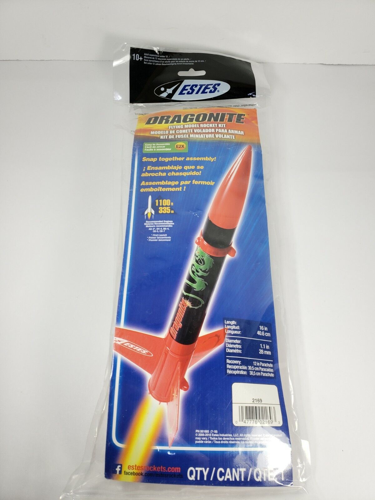 Estes Model Rocket Dragonite #2169 New 