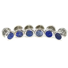 Round Lapis Lazuli Stone Formal Wear Dress Shirt Studs Set 6 PCS A SET