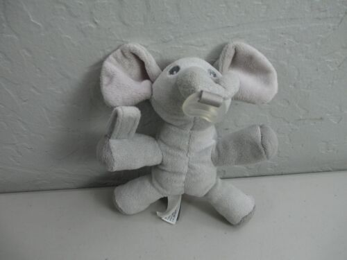 Philips Avent Soothie Snuggle Pacifier Holder Gray Elephant Plush Lovey - Afbeelding 1 van 12