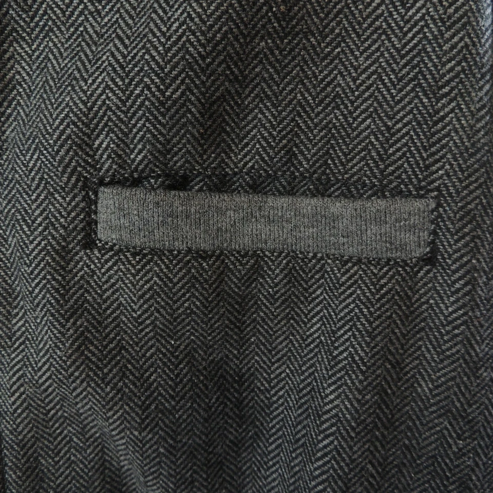 Slate & Stone Mens XXL Black Gray Tweed Houndstooth Jacket Burgundy Trim - Image 4 of 4