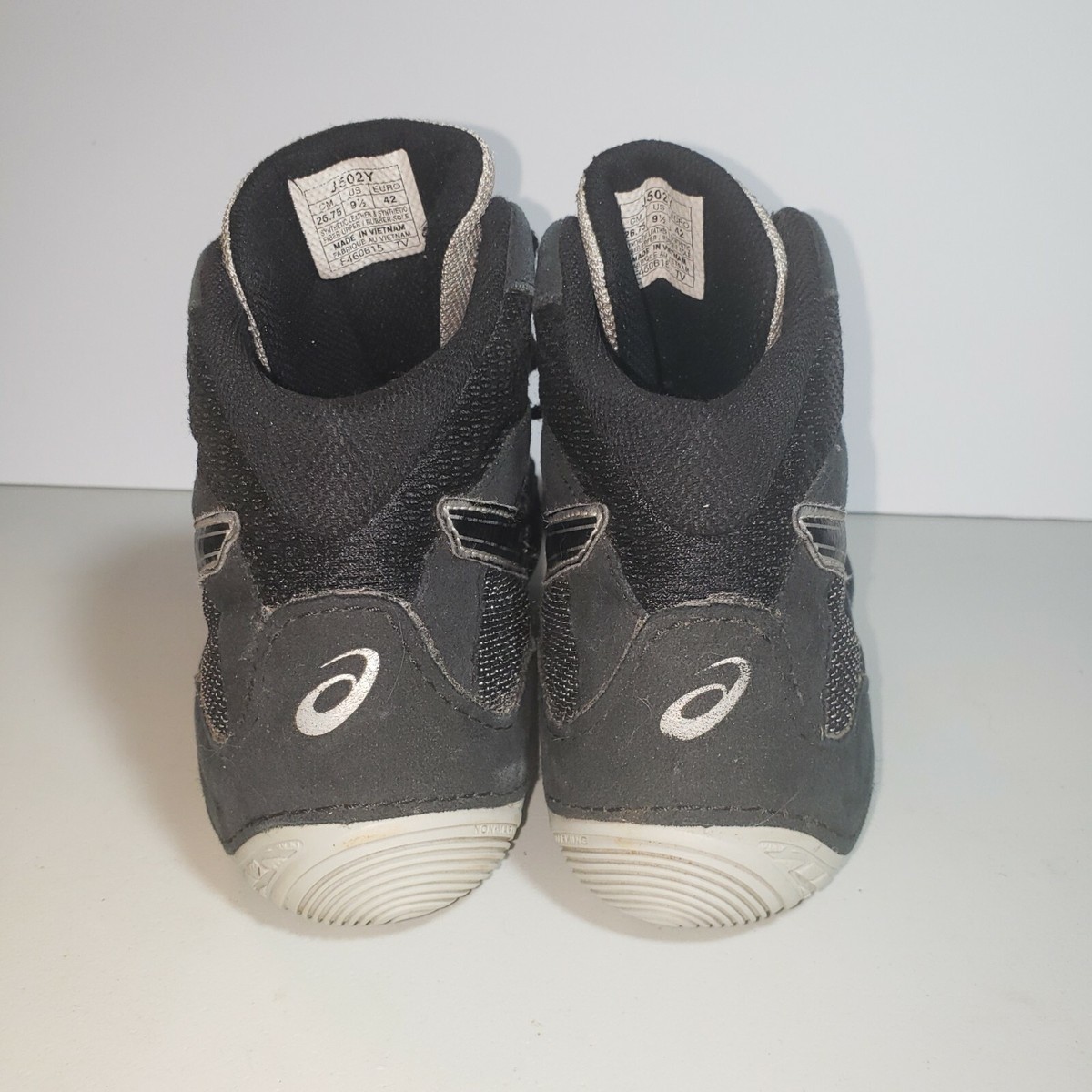 Asics Snapdown Wrestling Shoes Black Silver J502Y Mens 8.5 Mid Top Athletic Size 8.5 Asics Snapdown J502Y Wrestling Shoes Black Silver  main image 4