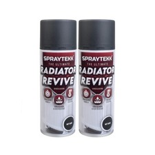 SPRAYTEKK Radiator Paint Matt Black 2x400ml Heat Resistant Spray Twin Pack