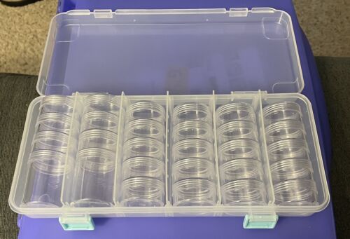 Large Plastic Bead Storage Organizer Box, 28 Jars - Containers for Beads & Suppl - Afbeelding 1 van 5