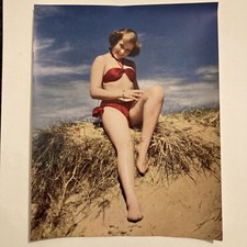 Vintage Risque Erotic Pin Up Photo Print 1960s Seductive Blonde Bikini Essex
