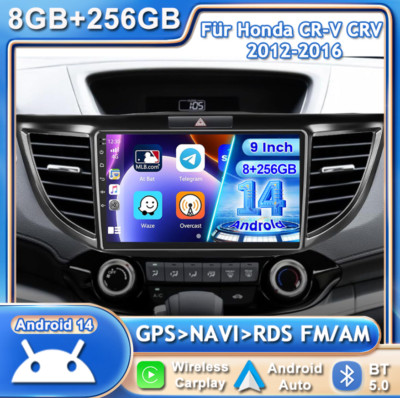 Android 14 Für Honda CR-V CRV 2012-2016 Autoradio Navi RDS CarPlay 8+256G DAB+AM