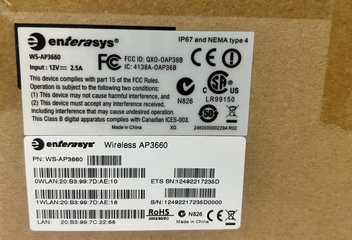 Enterasys WS-AP3660 Dual Radio 802.11 a/b/g/n Wireless Access Point - Picture 2 of 2