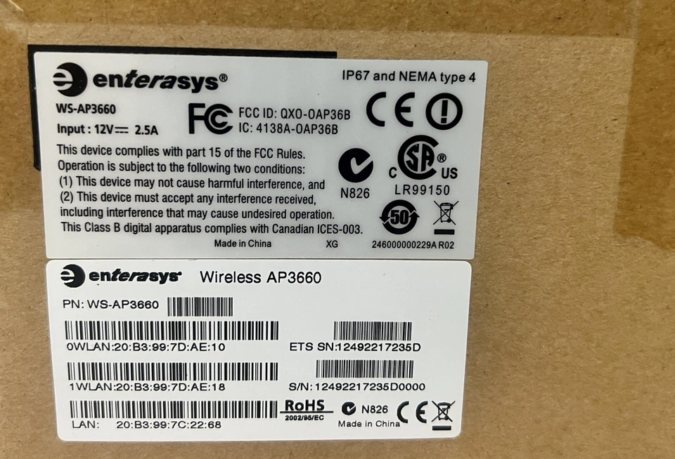 Enterasys WS-AP3660 Dual Radio 802.11 a/b/g/n Wireless Access Point - Image 2 of 2