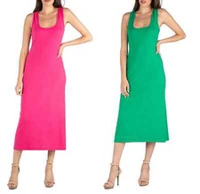 Scoop Neck Maxi Dress w/ Racerback Detail 24seven Comfort Apparel with Tags