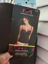 Maidenform Shapewear Slip Smooth Firm Control Cami DM1006 Black Sz.34C NEW W TAG