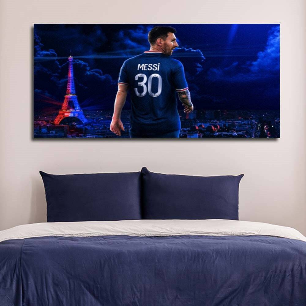 Lionel Messi Poster, PSG Art Soccer Poster, Boys Teen Room Decor ...