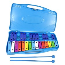 25 Notes Vibraphone Xylophone Glockenspiel Black Blue Percussion Instrument w...