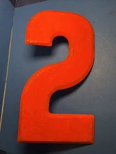 Vintage Metal 7.5" Number 2 Commander Board Int W Clips For Marquee Sign Painted