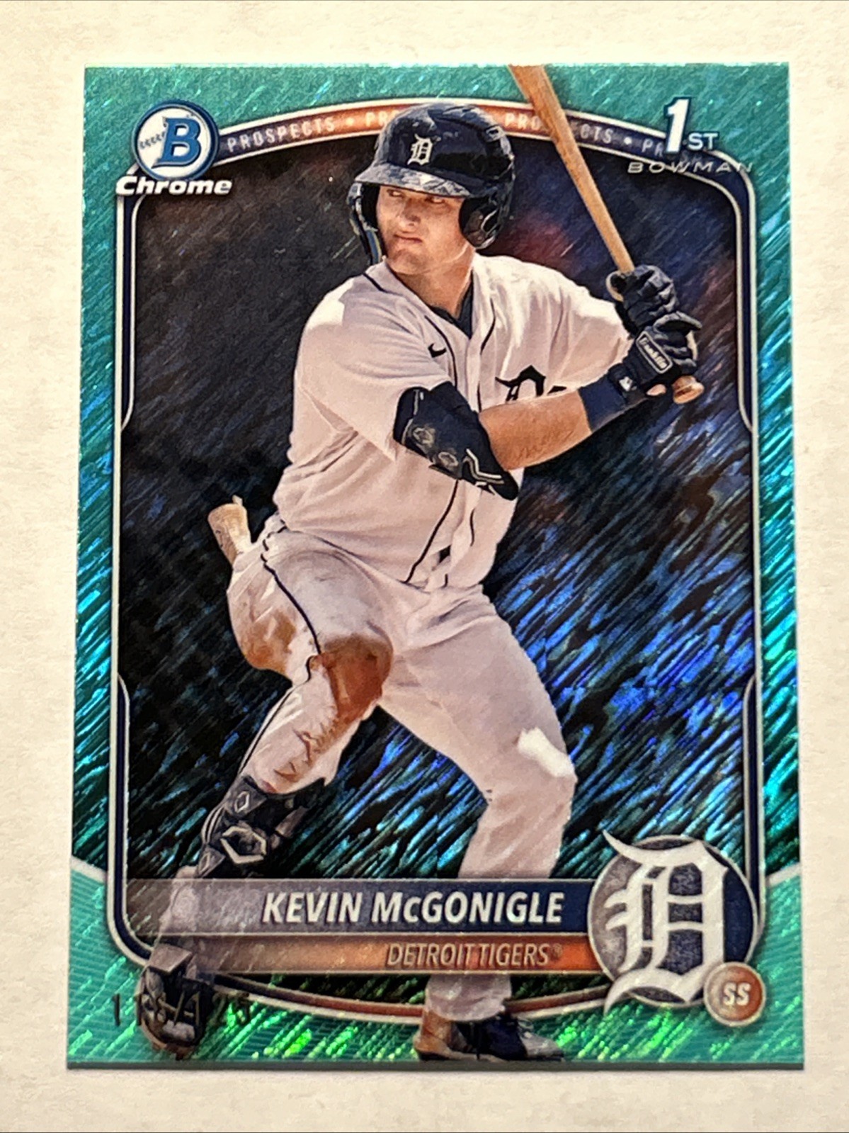 2025 Bowman #BCP-79 1st Chrome Aqua Shimmer Refractor /125 Kevin McGonigle