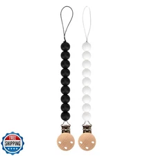 Silicone Pacifier Clip Holder for Baby, Fits Most Pacifier Styles, BPA-Free, 