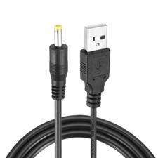 2Pcs 3.3ft USB A Type 4 x 1.7mm Straight Head Power Connector, Black