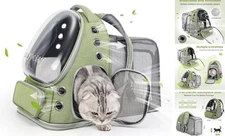 Expandable Cat Backpack,Cat Bubble Backpack Carrier Square Expandable- Green