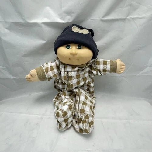 Vintage Cabbage Patch Doll 1991 Xavier Roberts Signature Green Eyes Bald