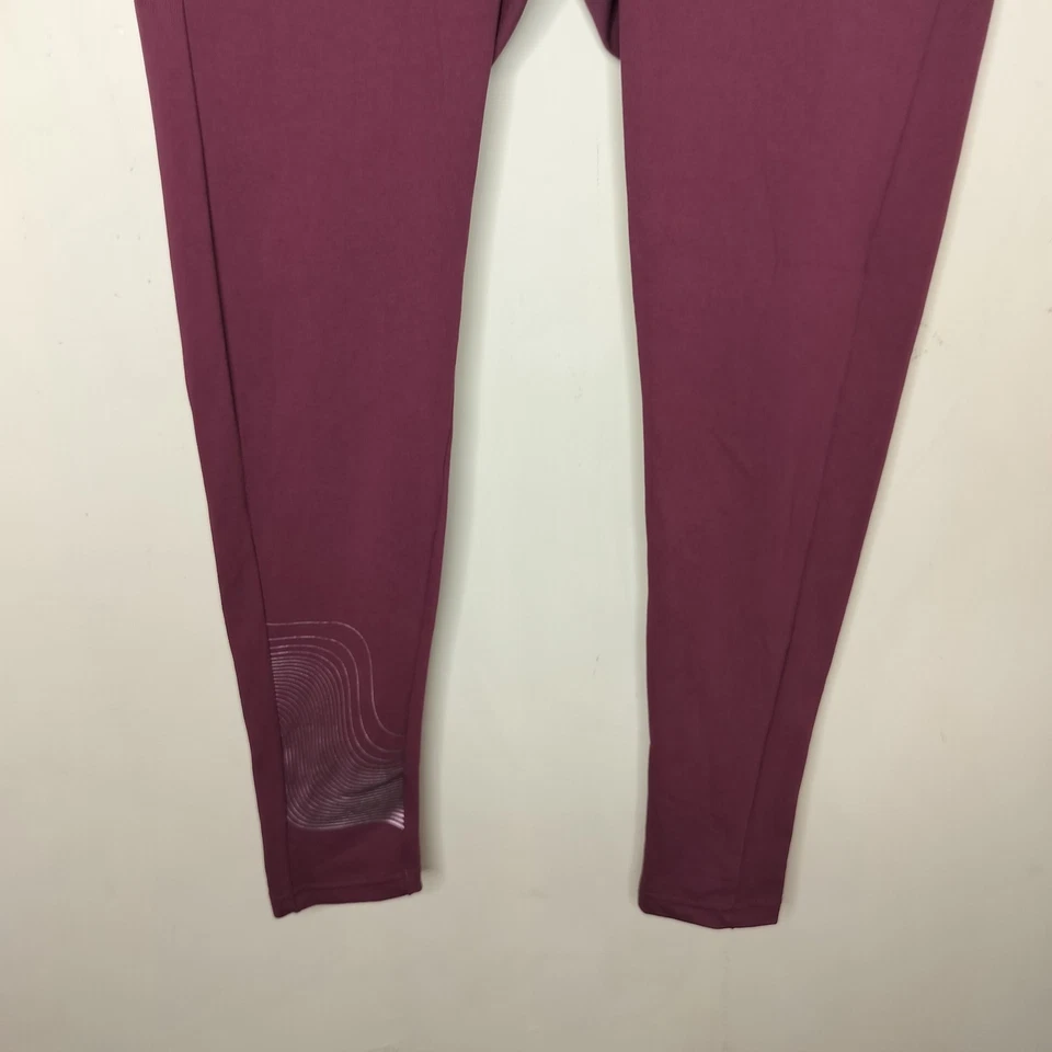 Adidas Women's 1X Leggings Burgundy  Holiday Shine Graphic H56734 NWT - Image 4 of 4