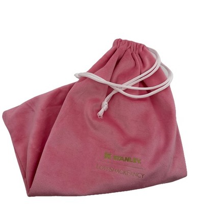 STANLEY Love Shack Fancy Tumbler Drawstring Velvet Storage Bag Pouch Pink
