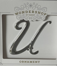 Wondershop Target Metal Monogram Letter Initial U Christmas Ornament New