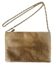 Paco Rabanne Gold Metallic Metal Mesh Zip Shoulder Bag Chain Detachable Strap