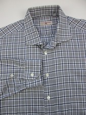 Mens XL Luciano Barbera LS Shirt plaid button Italy