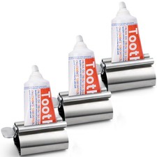 Toothpaste Tube Squeezer Dispenser, 3PCS Toothpaste Roller Squeezer Tool Meta...