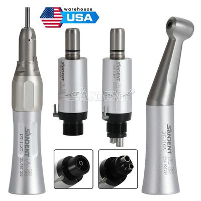 #ad SANDENT Dental Push Button Low Slow Speed Contra Angle Handpiece Kit 2 4Holes dk $29.99