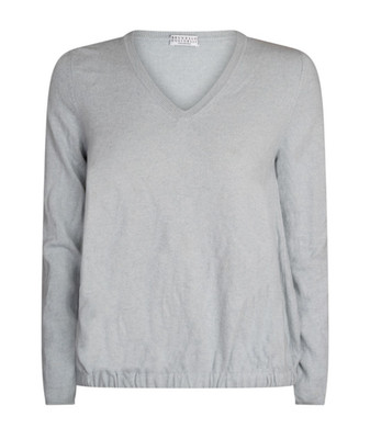 Brunello Cucinelli Pullover Cashmere Sweatshirt Light Blue S/XS