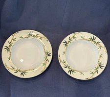 Set of 2 Vintage Kent China Bali Hai Rimmed Soup Bowl 8 1/2" Japan