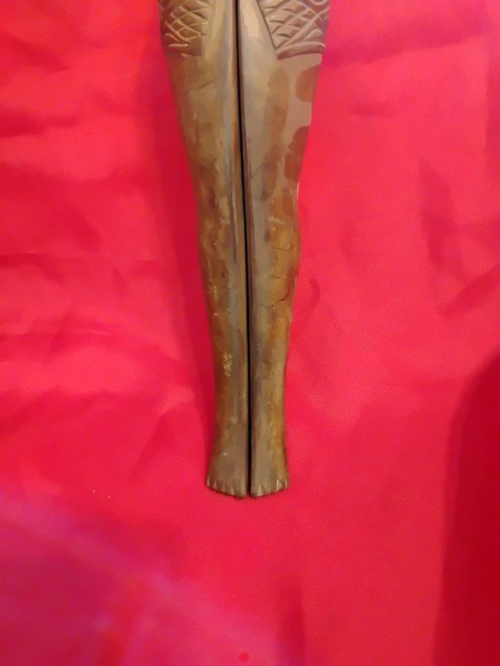 Vintage Hand Carved Wooden Nutcracker Nude Naked Lady Woman 14" Tall Mid Century - Image 4 of 4