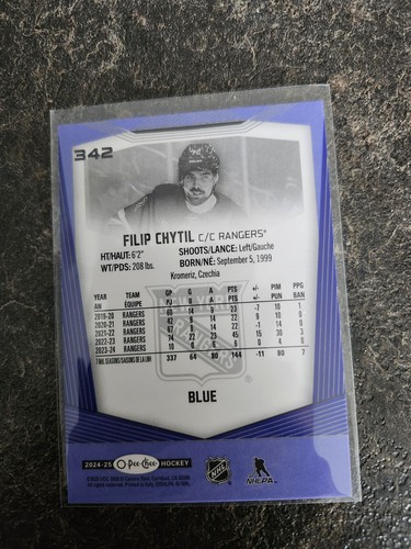 2024-25 O-Pee-Chee Blue Boarder Filip Chytil Card# 342 - Picture 2 of 2