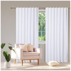Set of 2 White Cotton Tab Top Curtains, Each Measuring 50x84 inches, Designed...