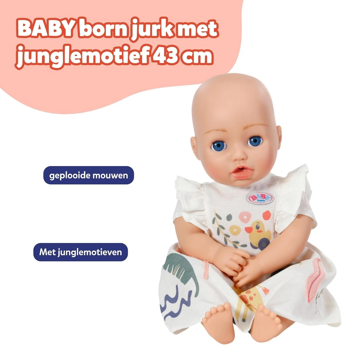 BABY born Giraffe Dress, Safari-Themed Outfit for 43cm Dolls, 871607 Zapf Creati