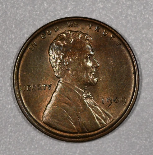 1909-P "Lincoln" Bronze One-Cent Coin, Almost Uncirculated